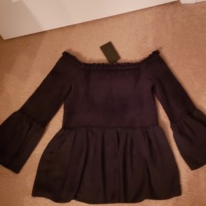 Velour off the shoulder shirt NWT